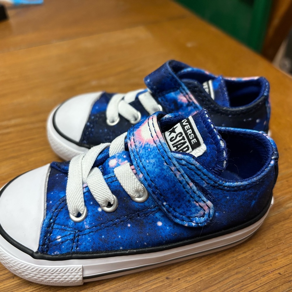 Converse Blue and White Galaxy Sneakers